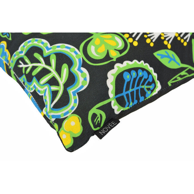 Sierkussen Flower / Stripe - Zwart Outdoor | 45 x 45 cm | Katoen
