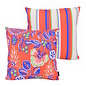 Flower/Stripe - Outdoor Rot Kissenbezug | 45x45 cm | Baumwolle
