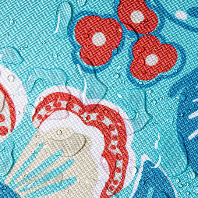 Flower/Stripe - Outdoor Blau Kissenbezug | 45x45 cm | Baumwolle