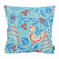 Flower/Stripe - Blauw Outdoor Kussenhoes | 45x45 cm | Katoen