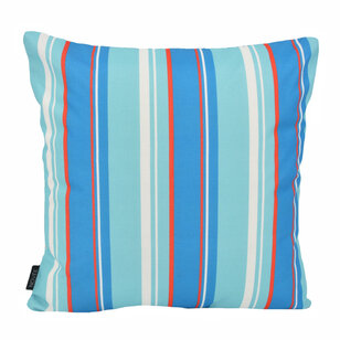 Flower/Stripe - Blauw Outdoor Kussenhoes | 45x45 cm | Katoen