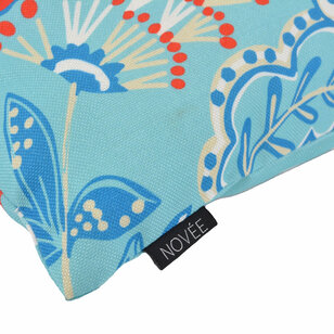 Flower/Stripe - Blauw Outdoor Kussenhoes | 45x45 cm | Katoen
