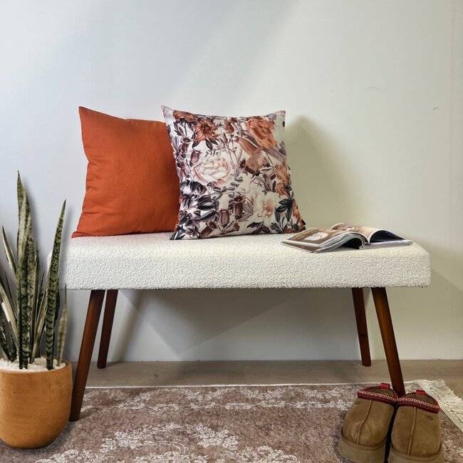 Florea Uni Roodbruin | 45 x 45 cm | Kussenhoes | Katoen