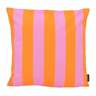 Gek op kussens! Streep Oranje/Roze | 45 x 45 cm | Kussenhoes | Katoen/Polyester