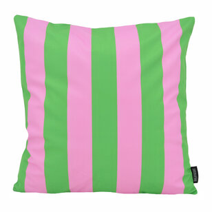 Streep Groen/Roze Kussenhoes | 45x45 cm | Katoen/Polyester