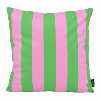 Gek op kussens! Streep Groen/Roze | 45 x 45 cm | Kussenhoes | Katoen/Polyester