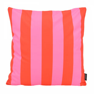 Streep Rood/Roze Kussenhoes | 45x45 cm | Katoen/Polyester