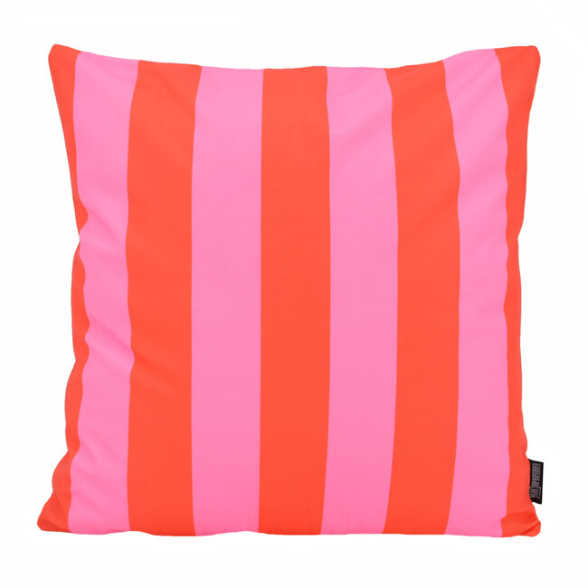 Streep Rood/Roze | 45 x 45 cm | Kussenhoes | Katoen/Polyester