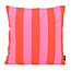 Gek op kussens! Streep Rood/Roze Kussenhoes | 45x45 cm | Katoen/Polyester