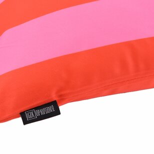 Streep Rood/Roze Kussenhoes | 45x45 cm | Katoen/Polyester