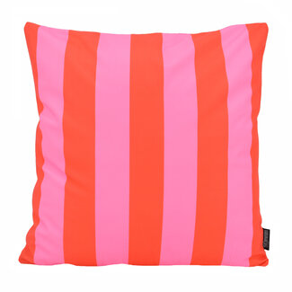 Gek op kussens! Sierkussen Streep Rood/Roze | 45 x 45 cm | Katoen/Polyester