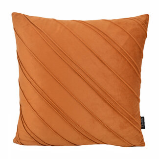 NOVÉE Velvet Stripe Terra Kussenhoes | 45x45 cm | Velvet/Polyester