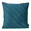 NOVÉE Velvet Stripe Petrol Kissenbezug | 45x45 cm | Samt/Polyester