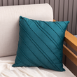 Velvet Stripe Petrol Kussenhoes | 45x45 cm | Velvet/Polyester