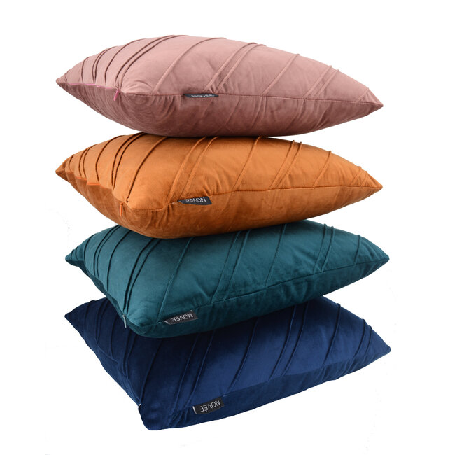 Sierkussen Velvet Stripe Terra | 45 x 45 cm | Velvet / Polyester