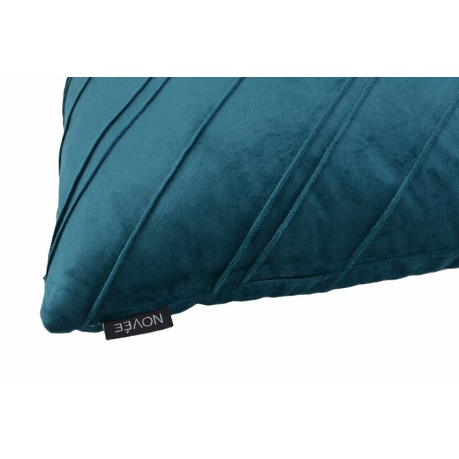 Sierkussen Velvet Stripe Petrol | 45 x 45 cm | Velvet / Polyester
