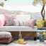 Flower/Stripe - Roze Outdoor Kussenhoes | 45x45 cm | Katoen
