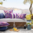 Sierkussen Flower / Stripe - Paars Outdoor | 45 x 45 cm | Katoen