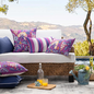 Sierkussen Flower / Stripe - Paars Outdoor | 45 x 45 cm | Katoen