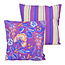 Flower/Stripe - Outdoor Lila Kissenbezug | 45x45 cm | Baumwolle