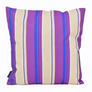 Flower/Stripe - Paars Outdoor Kussenhoes | 45x45 cm | Katoen