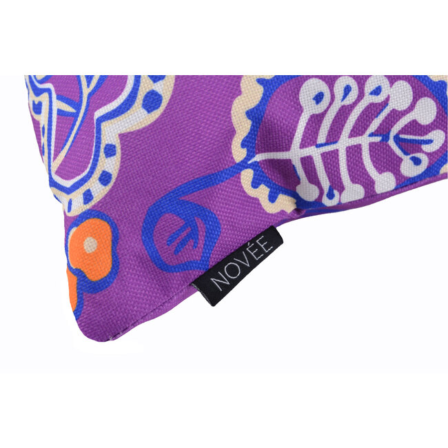 Flower/Stripe - Paars Outdoor Kussenhoes | 45x45 cm | Katoen