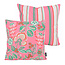 Flower/Stripe - Roze Outdoor Kussenhoes | 45x45 cm | Katoen