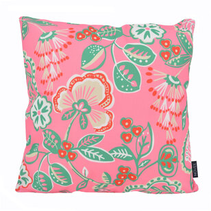 Flower/Stripe - Outdoor Rosa Kissenbezug | 45x45 cm | Baumwolle