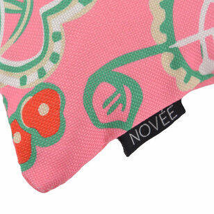 Flower/Stripe - Roze Outdoor Kussenhoes | 45x45 cm | Katoen