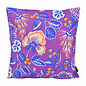 Sierkussen Flower / Stripe - Paars Outdoor | 45 x 45 cm | Katoen