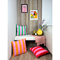 Streep Rood/Roze Kussenhoes | 45x45 cm | Katoen/Polyester