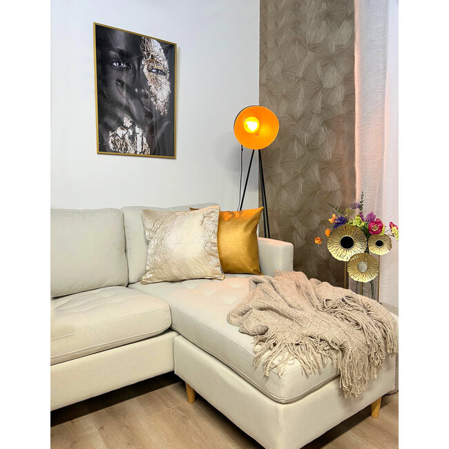 Metallic Gold Kussenhoes | 45x45 cm | PVC/PU Leder