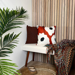 Velvet Bouclé Roest/Zwart Kussenhoes | 45x45 cm | Polyester