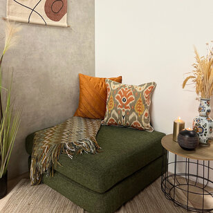 Velvet Stripe Terra Kussenhoes | 45x45 cm | Velvet/Polyester