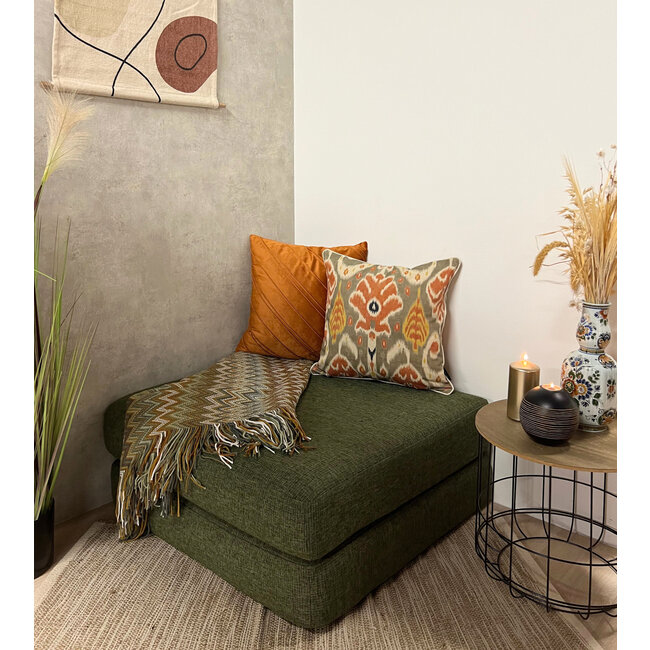 Velvet Stripe Terra Kissenbezug | 45x45 cm | Samt/Polyester