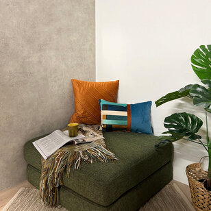 Velvet Stripe Terra Kussenhoes | 45x45 cm | Velvet/Polyester
