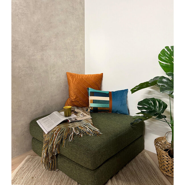 Velvet Stripe Terra Kissenbezug | 45x45 cm | Samt/Polyester