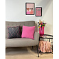Velvet Graphic Pink Kussenhoes | 45x45 cm | Velvet/Polyester