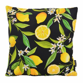 Gek op kussens! Zitronen Schwarz/Gelb Kissenbezug | 45x45 cm | Baumwolle/Polyester