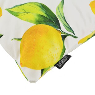 Citroenen Wit/Geel Kussenhoes | 45x45 cm | Katoen/Polyester