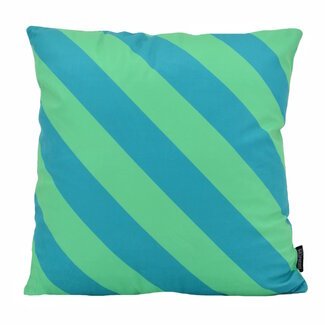 Gek op kussens! Stripe Groen/Petrol | 45 x 45 cm | Kussenhoes | Katoen/Polyester