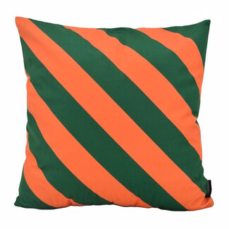 Gek op kussens! Stripe Groen/Oranje | 45 x 45 cm | Kussenhoes | Katoen/Polyester