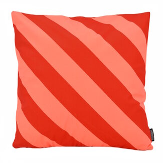 Gek op kussens! Stripe Rood/Koraal | 45 x 45 cm | Kussenhoes | Katoen/Polyester