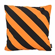 Stripe Zwart/Okergeel Kussenhoes | 45x45 cm | Katoen/Polyester