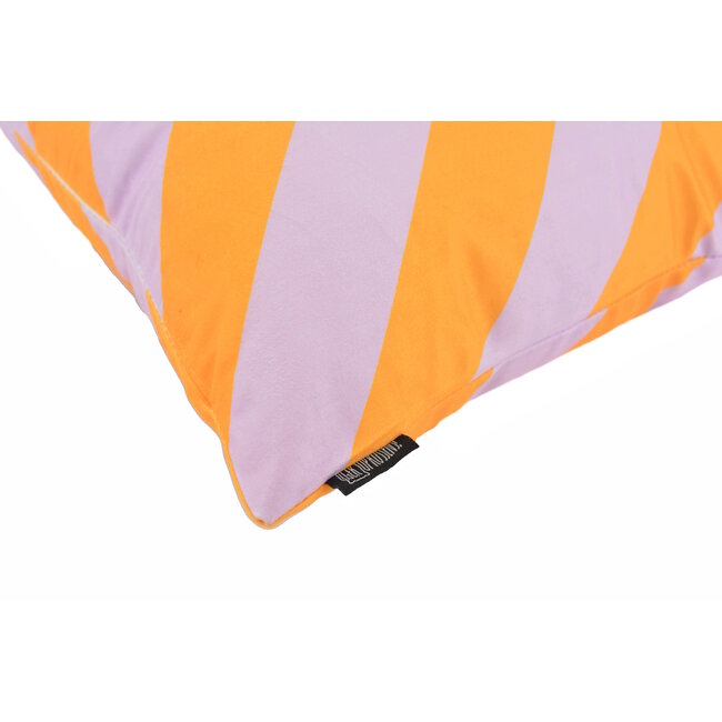 Stripe Lila/Geel Kussenhoes | 45x45 cm | Katoen/Polyester