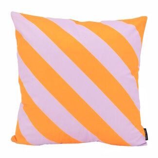 Gek op kussens! Stripe Lila/Gelb Kissenbezug | 45x45 cm | Baumwolle/Polyester
