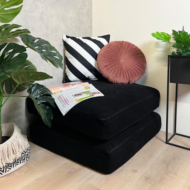 Stripe Zwart/Wit Kussenhoes | 45x45 cm | Katoen/Polyester