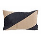 Velvet Swirl Zwart/Beige Kussenhoes | 30x50 cm | Fluweel/Polyester