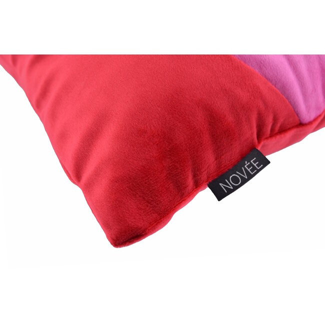 Velvet Swirl Rood/Roze Kussenhoes | 30x50 cm | Fluweel/Polyester