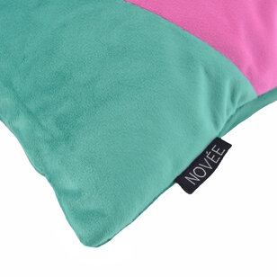Velvet Swirl Groen/Roze Kussenhoes | 30x50 cm | Fluweel/Polyester